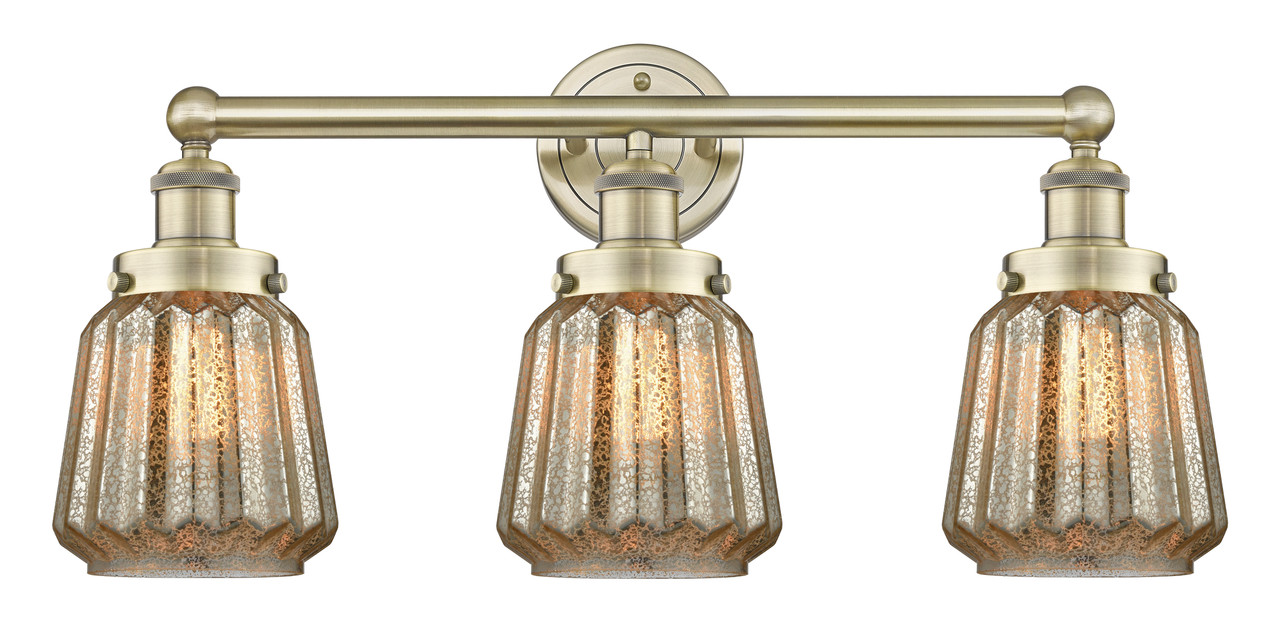 INNOVATIONS 616-3W-AB-G146 Chatham 3 24.5 inch Bath Vanity Light Antique Brass