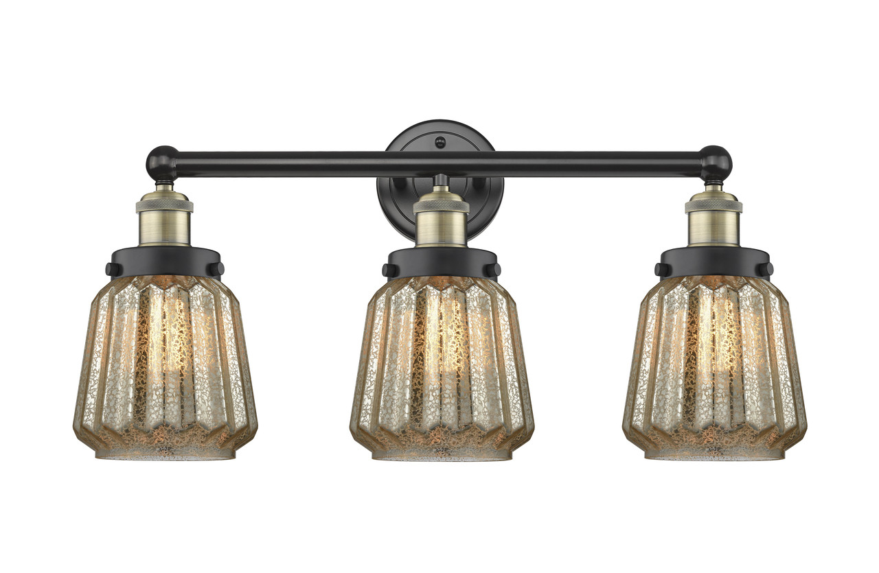INNOVATIONS 616-3W-BAB-G146 Chatham 3 24.5 inch Bath Vanity Light Black Antique Brass