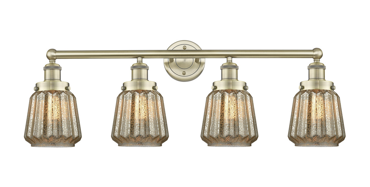 INNOVATIONS 616-4W-AB-G146 Chatham 4 33.5 inch Bath Vanity Light Antique Brass
