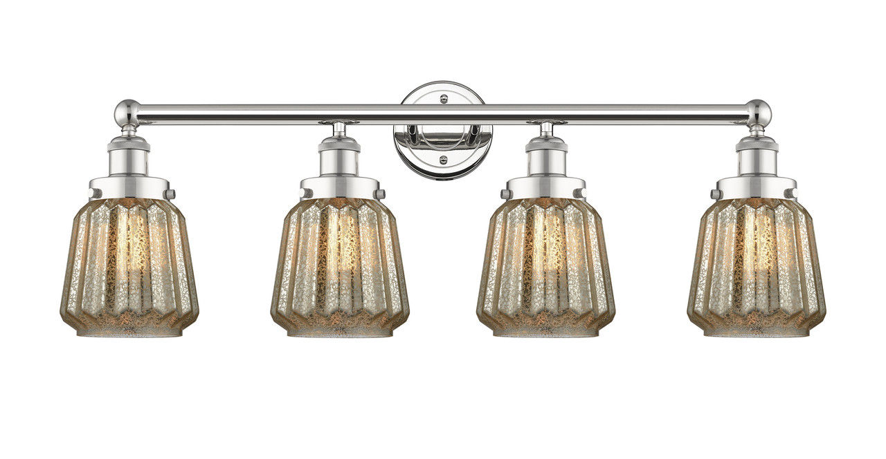 INNOVATIONS 616-4W-PN-G146 Chatham 4 33.5 inch Bath Vanity Light Polished Nickel