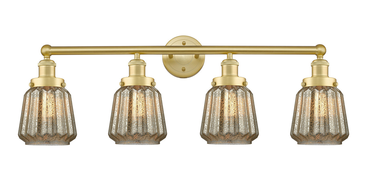 INNOVATIONS 616-4W-SG-G146 Chatham 4 33.5 inch Bath Vanity Light Satin Gold