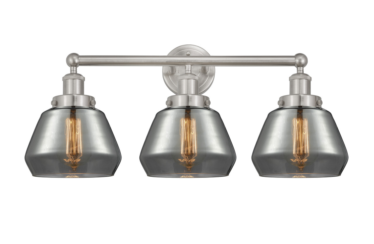 INNOVATIONS 616-3W-SN-G173 Fulton 3 Light 24.5 inch Bath Vanity Light Brushed Satin Nickel