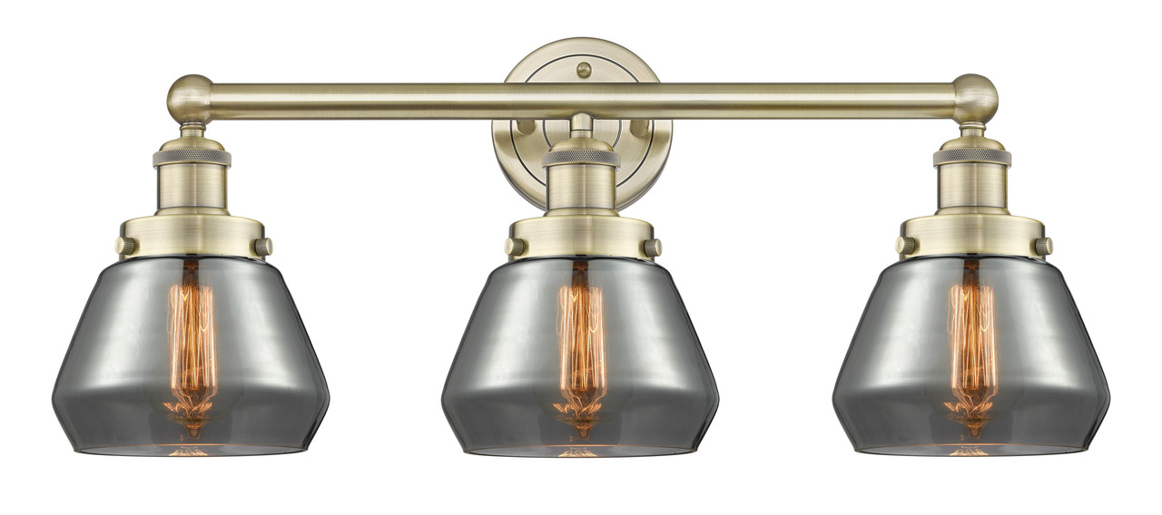 INNOVATIONS 616-3W-AB-G173 Fulton 3 24.5 inch Bath Vanity Light Antique Brass