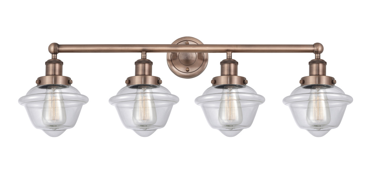 INNOVATIONS 616-4W-AC-G532 Oxford 4 33.5 inch Bath Vanity Light Antique Copper