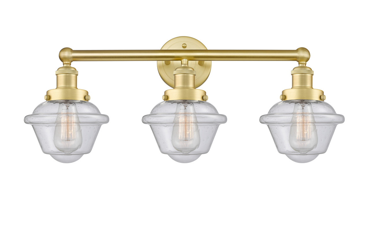INNOVATIONS 616-3W-SG-G534 Oxford 3 24.5 inch Bath Vanity Light Satin Gold