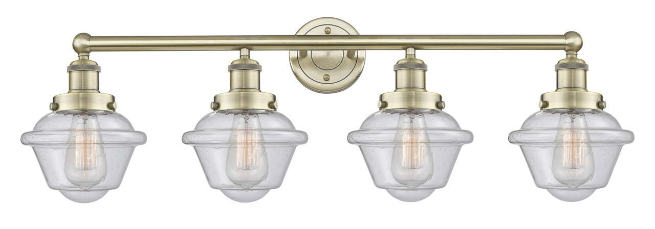 INNOVATIONS 616-4W-AB-G534 Oxford 4 33.5 inch Bath Vanity Light Antique Brass