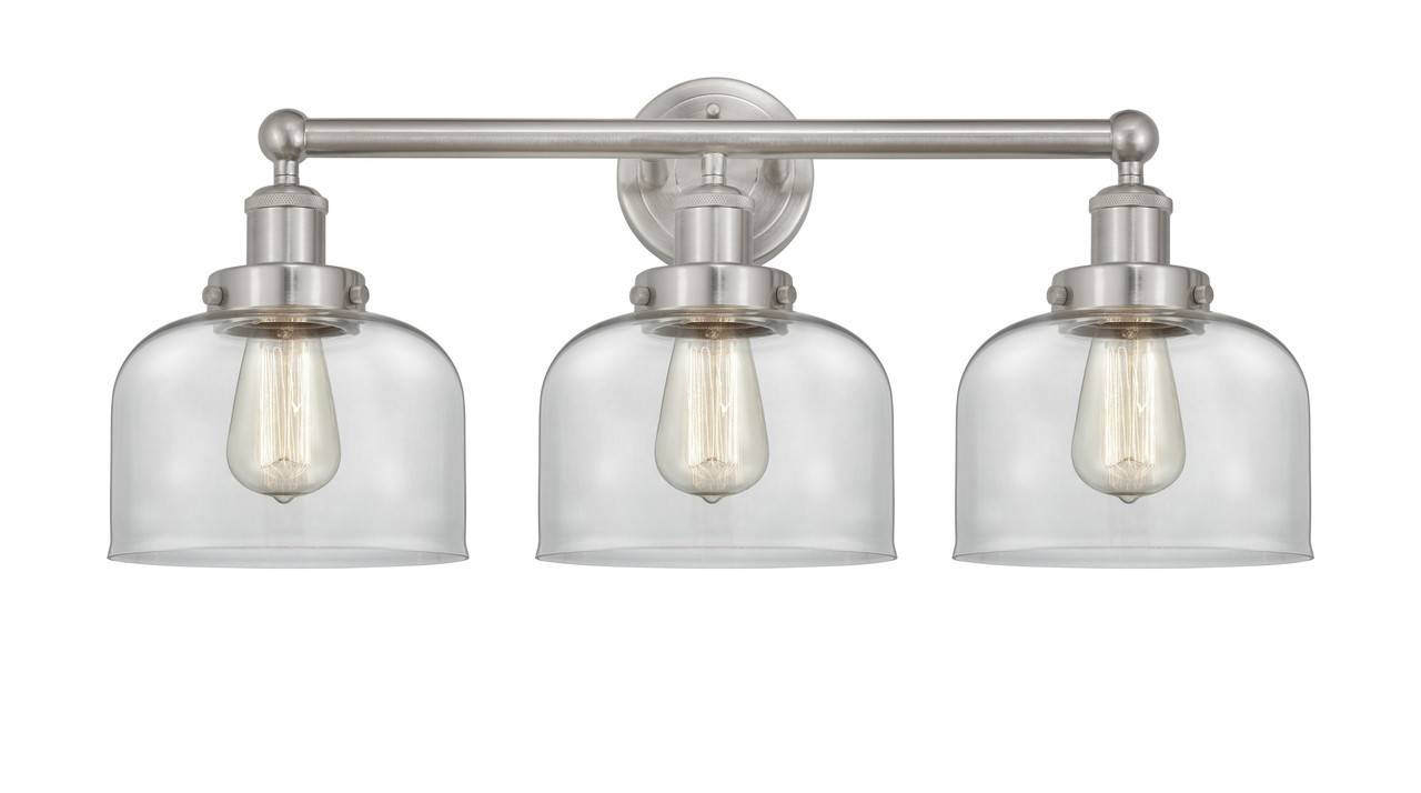 INNOVATIONS 616-3W-SN-G72 Bell 3 Light 24.5 inch Bath Vanity Light Brushed Satin Nickel