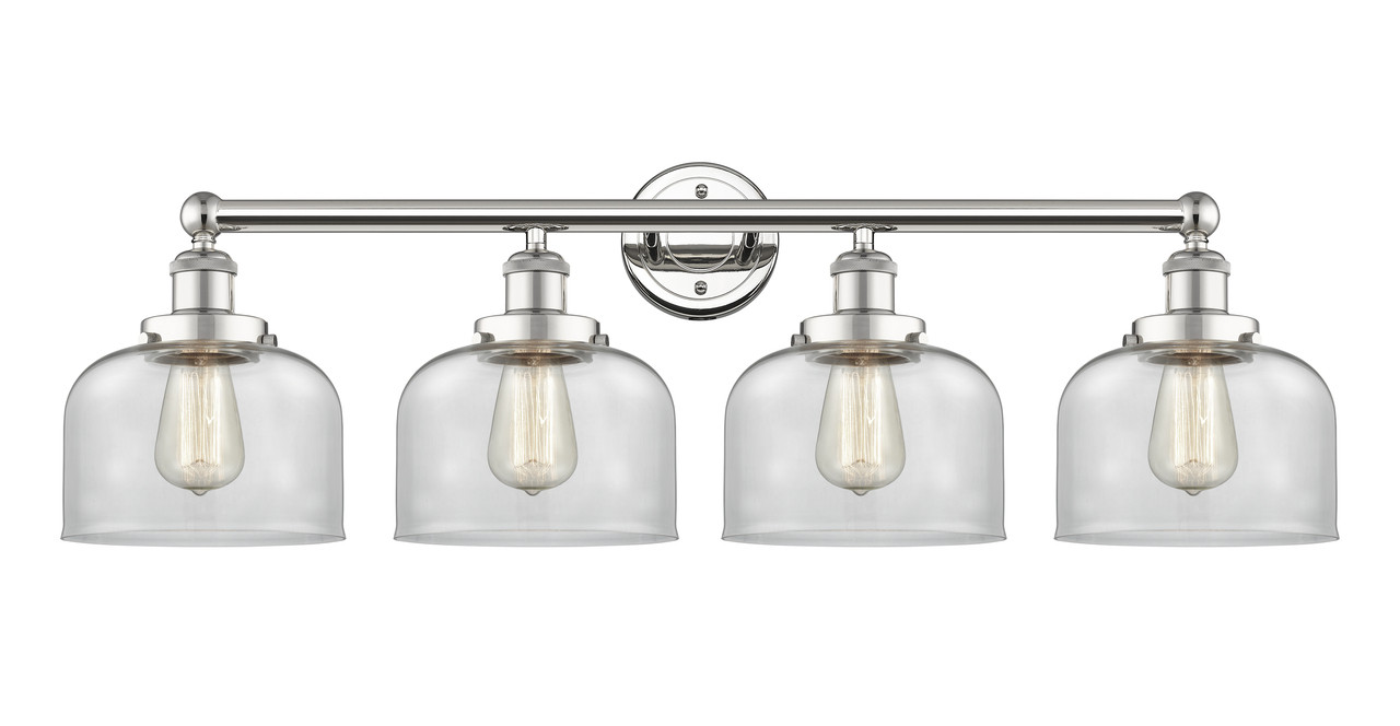 INNOVATIONS 616-4W-PN-G72 Bell 4 33.5 inch Bath Vanity Light Polished Nickel