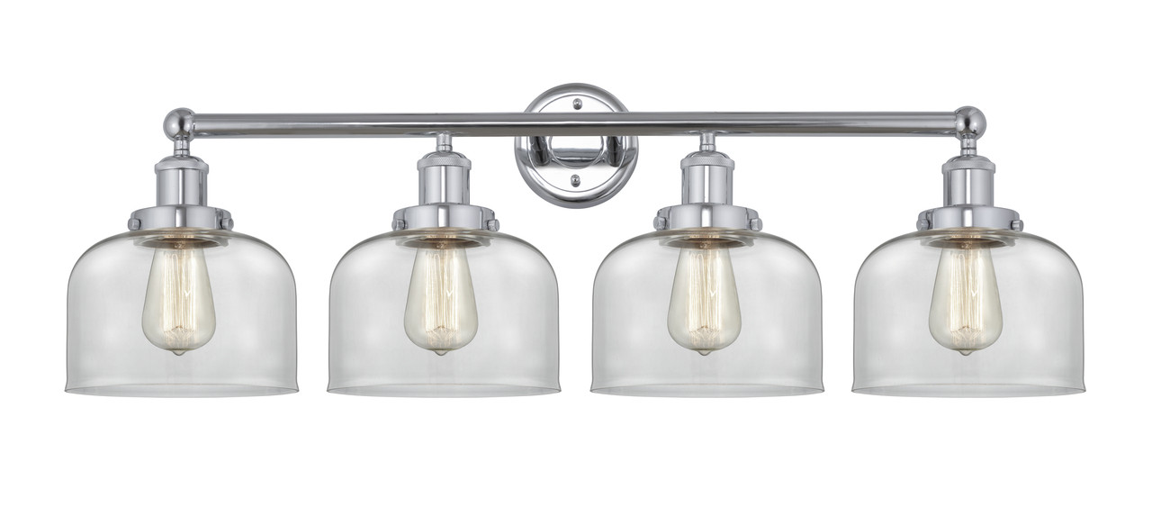 INNOVATIONS 616-4W-PC-G72 Bell 4 Light 33.5 inch Bath Vanity Light Polished Chrome