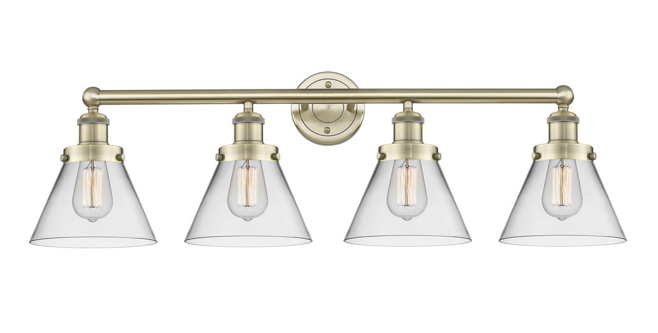 INNOVATIONS 616-4W-AB-G42 Cone 4 34.75 inch Bath Vanity Light Antique Brass