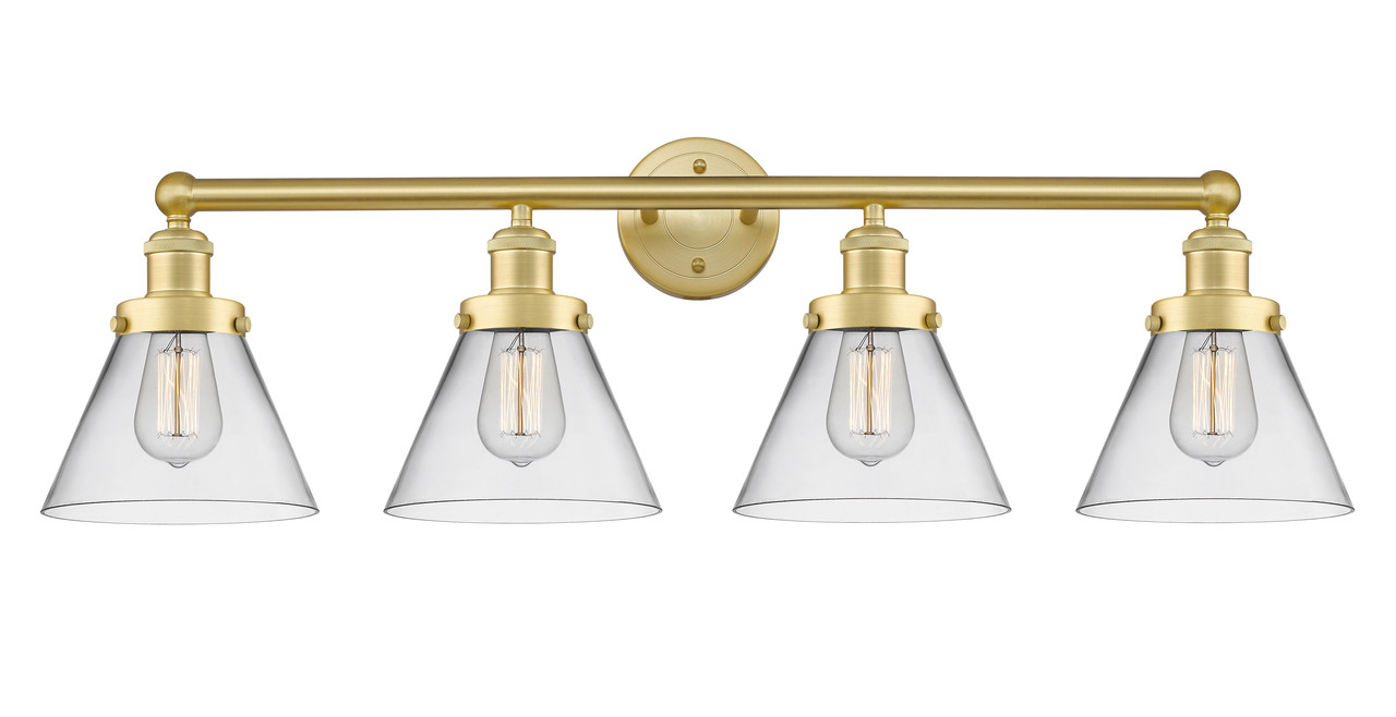 INNOVATIONS 616-4W-SG-G42 Cone 4 34.75 inch Bath Vanity Light Satin Gold