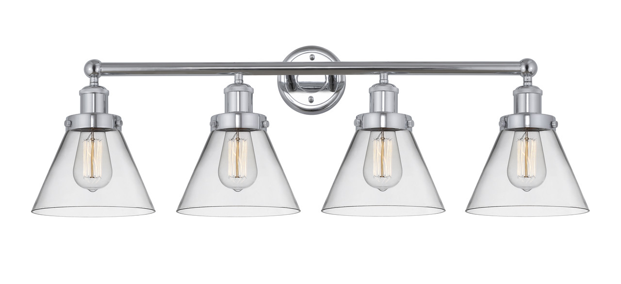 INNOVATIONS 616-4W-PC-G42 Cone 4 Light 34.75 inch Bath Vanity Light Polished Chrome
