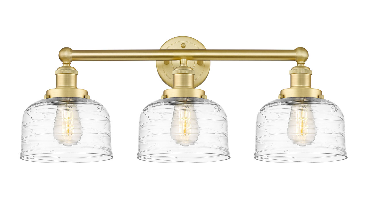 INNOVATIONS 616-3W-SG-G713 Bell 3 24.5 inch Bath Vanity Light Satin Gold