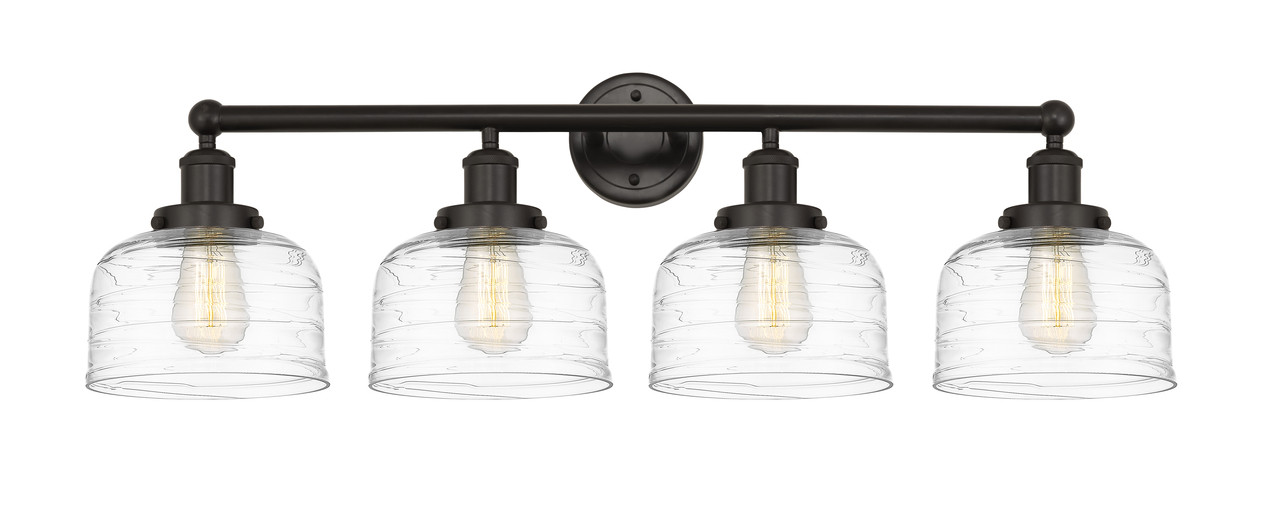 INNOVATIONS 616-4W-OB-G713 Bell 4 Light 33.5 inch Bath Vanity Light Oil Rubbed Bronze