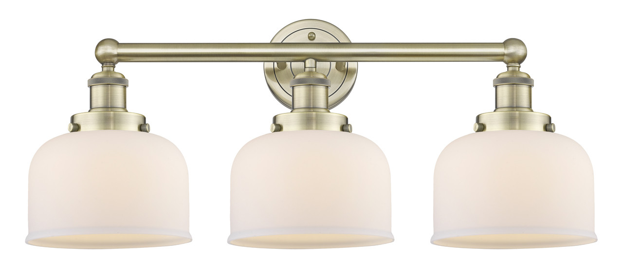 INNOVATIONS 616-3W-AB-G71 Bell 3 24.5 inch Bath Vanity Light Antique Brass