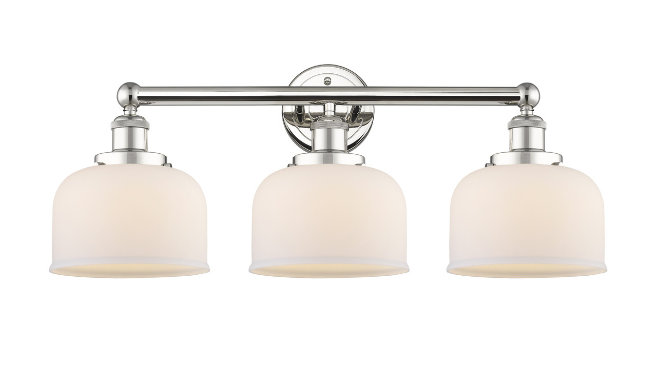 INNOVATIONS 616-3W-PN-G71 Bell 3 24.5 inch Bath Vanity Light Polished Nickel