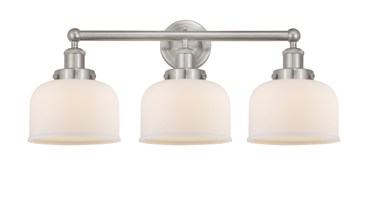 INNOVATIONS 616-3W-SN-G71 Bell 3 Light 24.5 inch Bath Vanity Light Brushed Satin Nickel
