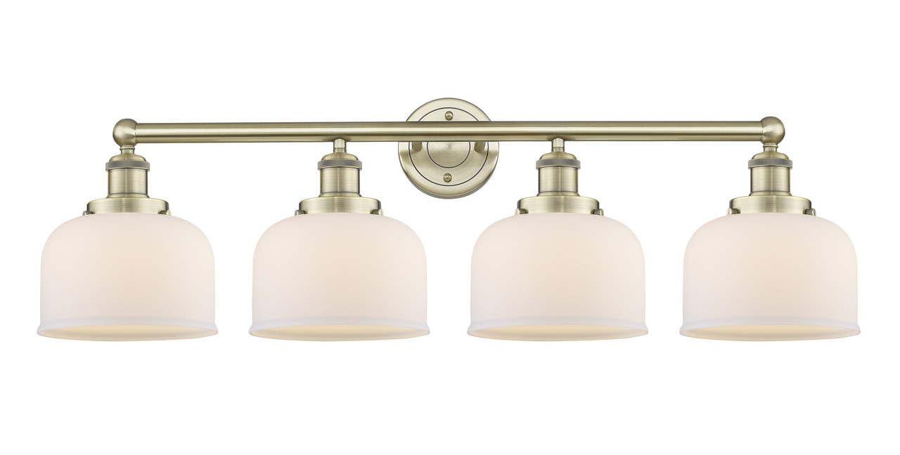 INNOVATIONS 616-4W-AB-G71 Bell 4 33.5 inch Bath Vanity Light Antique Brass