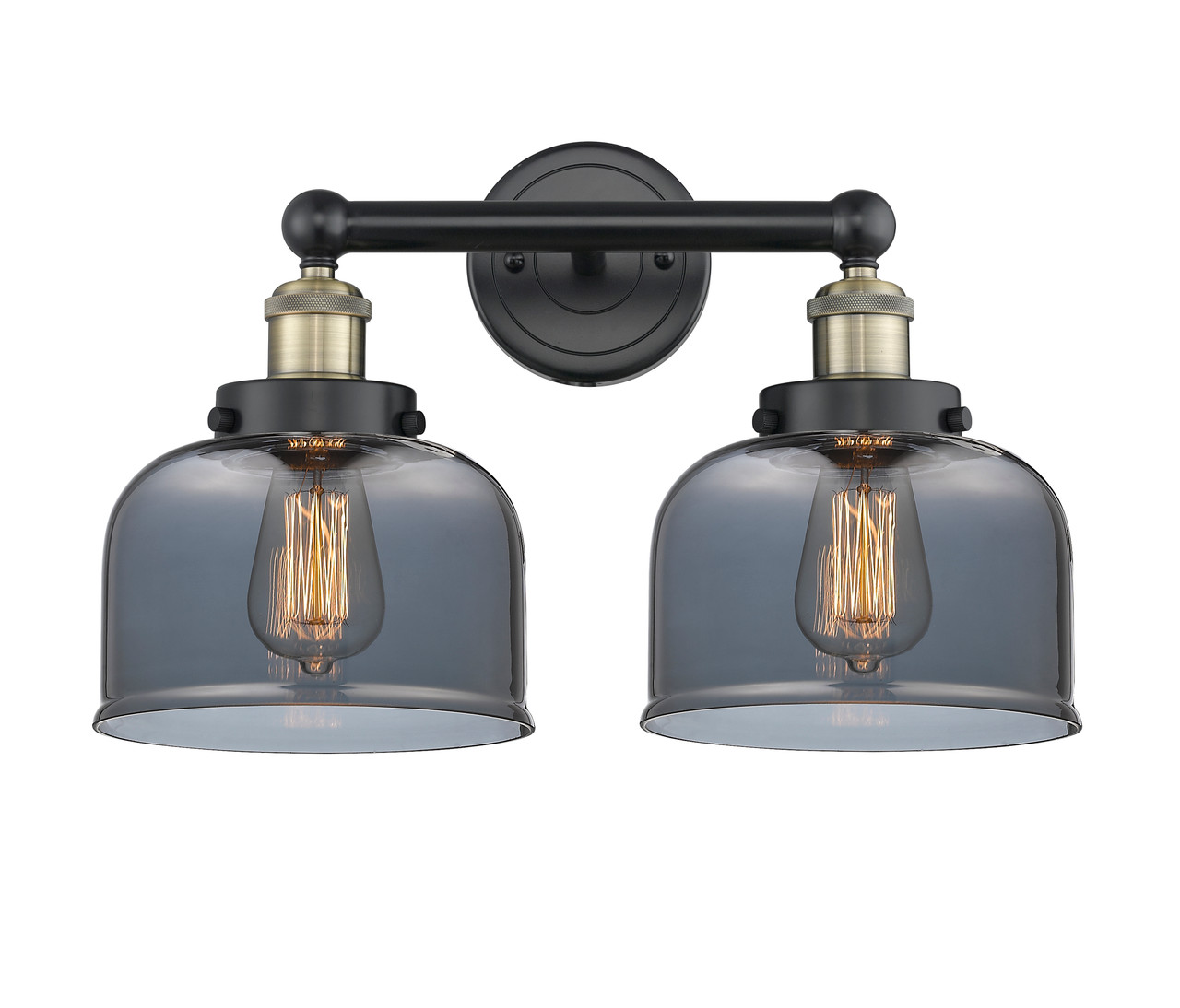 INNOVATIONS 616-2W-BAB-G73 Bell 2 15.5 inch Bath Vanity Light Black Antique Brass