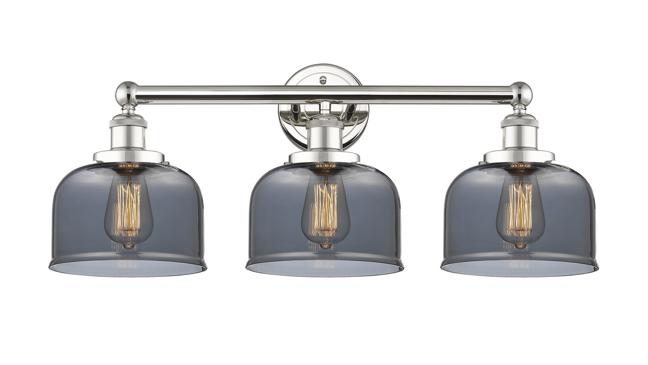 INNOVATIONS 616-3W-PN-G73 Bell 3 24.5 inch Bath Vanity Light Polished Nickel