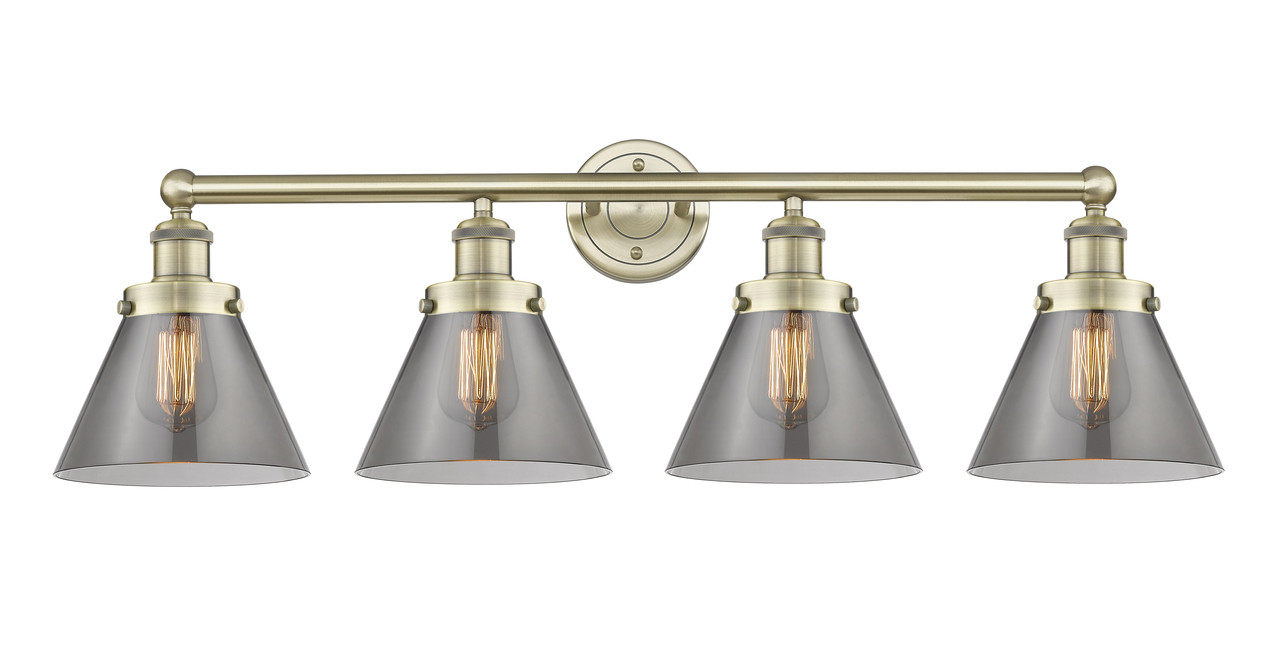 INNOVATIONS 616-4W-AB-G43 Cone 4 33.5 inch Bath Vanity Light Antique Brass