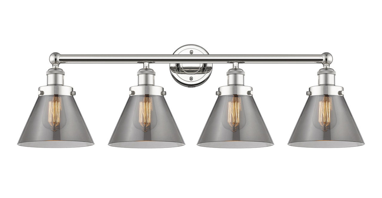 INNOVATIONS 616-4W-PN-G43 Cone 4 33.5 inch Bath Vanity Light Polished Nickel