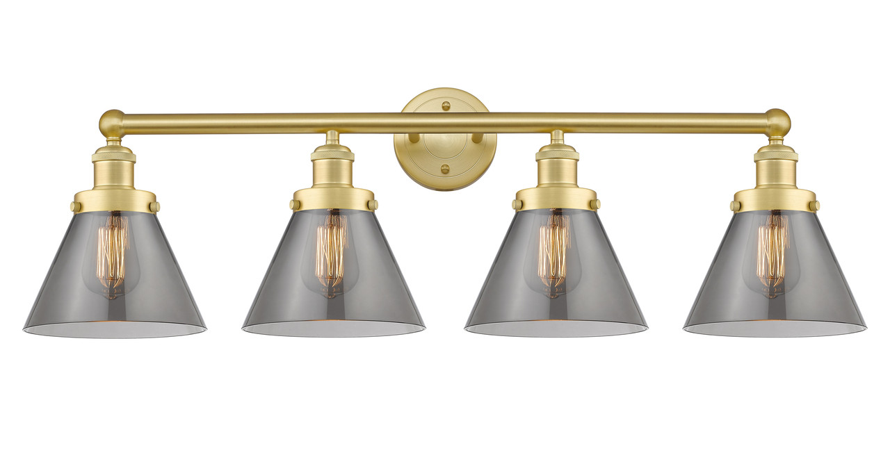 INNOVATIONS 616-4W-SG-G43 Cone 4 33.5 inch Bath Vanity Light Satin Gold