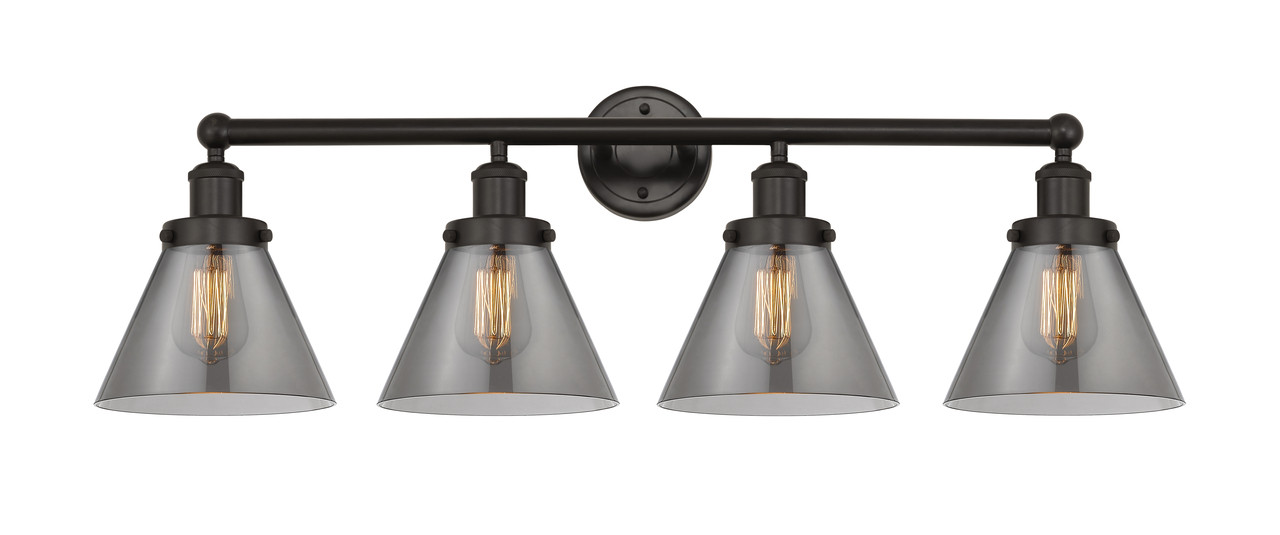 INNOVATIONS 616-4W-OB-G43 Cone 4 Light 33.5 inch Bath Vanity Light Oil Rubbed Bronze