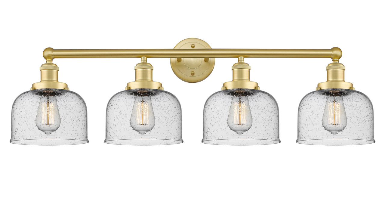 INNOVATIONS 616-4W-SG-G74 Bell 4 33.5 inch Bath Vanity Light Satin Gold
