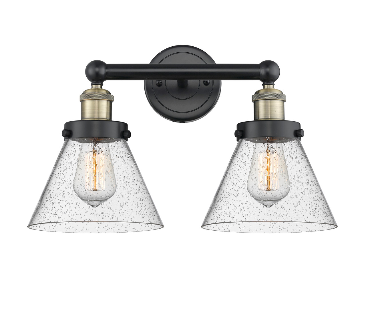INNOVATIONS 616-2W-BAB-G44 Cone 2 15.5 inch Bath Vanity Light Black Antique Brass