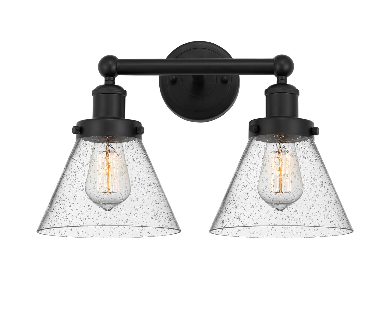 INNOVATIONS 616-2W-BK-G44 Cone 2 Light 15.5 inch Bath Vanity Light Matte Black