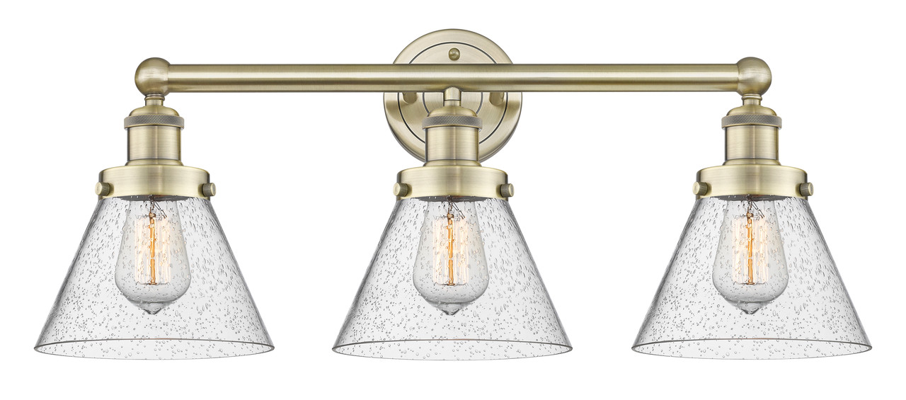INNOVATIONS 616-3W-AB-G44 Cone 3 24.5 inch Bath Vanity Light Antique Brass