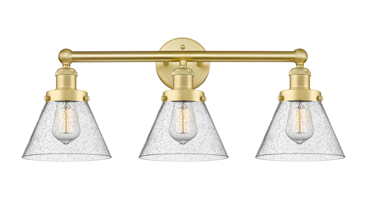 INNOVATIONS 616-3W-SG-G44 Cone 3 24.5 inch Bath Vanity Light Satin Gold