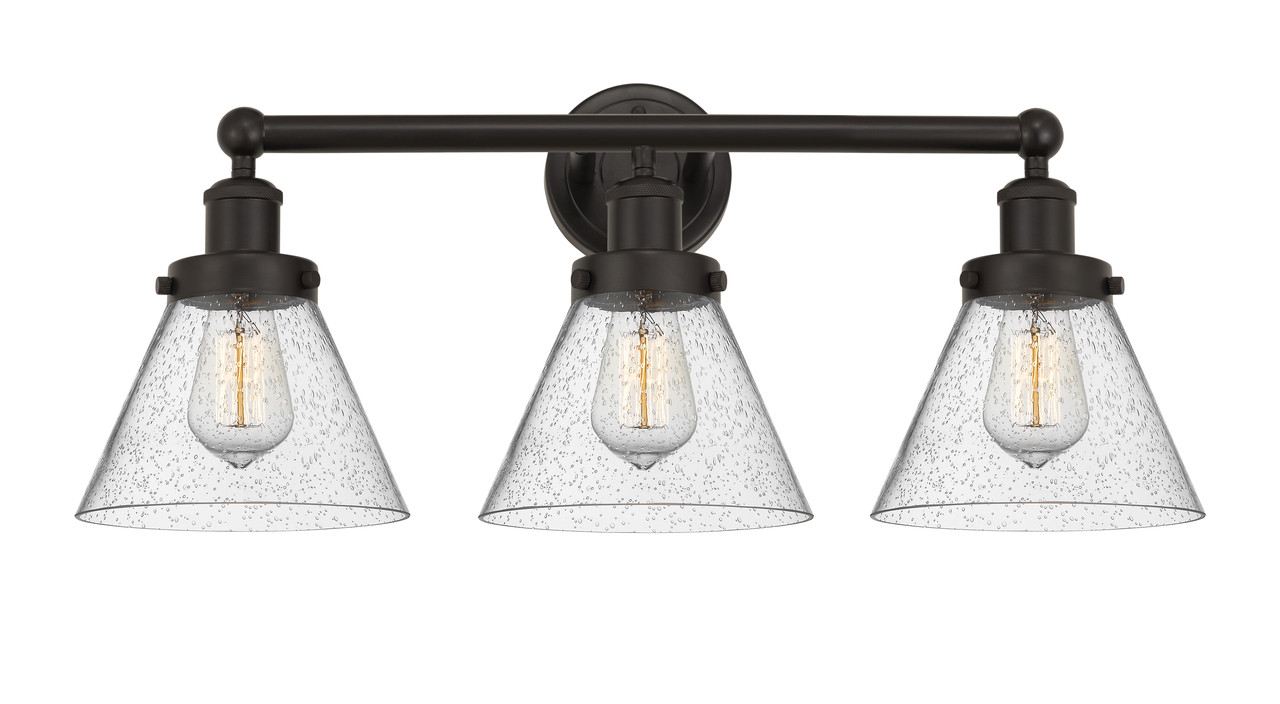 INNOVATIONS 616-3W-OB-G44 Cone 3 Light 24.5 inch Bath Vanity Light Oil Rubbed Bronze