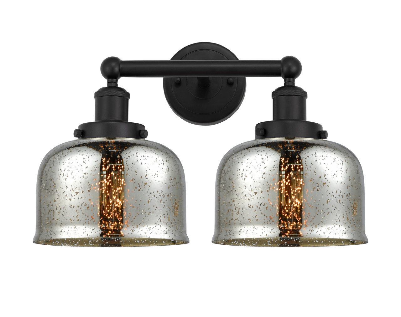 INNOVATIONS 616-2W-BK-G78 Bell 2 Light 15.5 inch Bath Vanity Light Matte Black