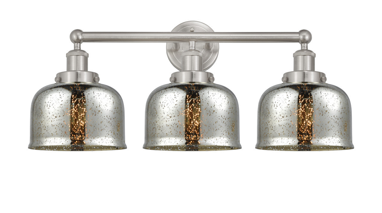 INNOVATIONS 616-3W-SN-G78 Bell 3 Light 24.5 inch Bath Vanity Light Brushed Satin Nickel
