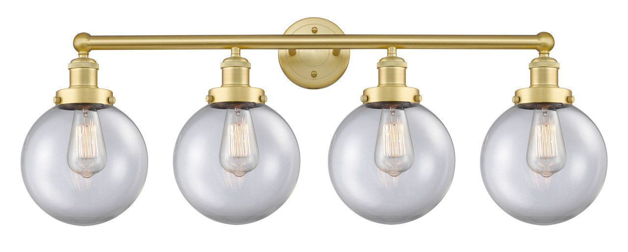 INNOVATIONS 616-4W-SG-G202-8 Beacon 4 33.5 inch Bath Vanity Light Satin Gold
