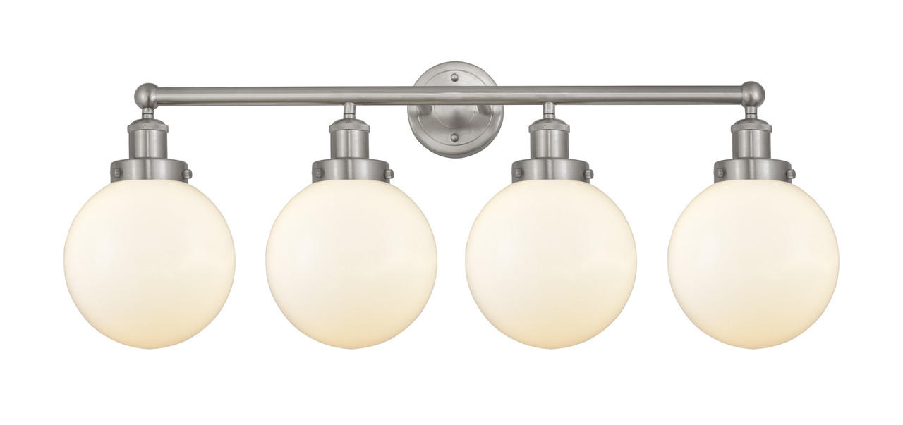 INNOVATIONS 616-4W-SN-G201-8 Beacon 4 Light 33.5 inch Bath Vanity Light Brushed Satin Nickel