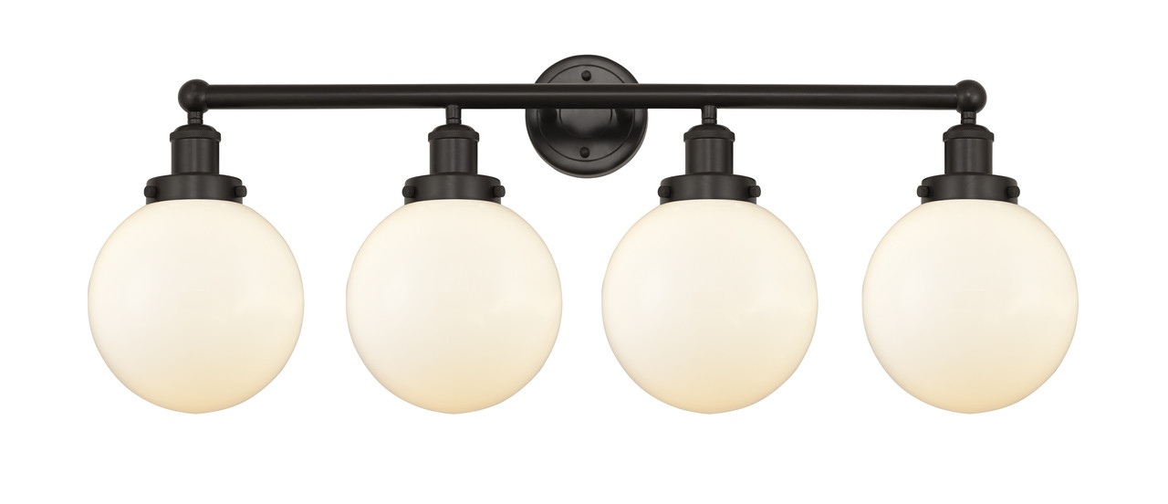 INNOVATIONS 616-4W-OB-G201-8 Beacon 4 Light 33.5 inch Bath Vanity Light Oil Rubbed Bronze