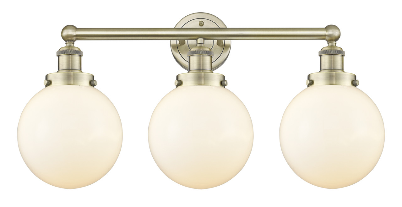 INNOVATIONS 616-3W-AB-G201-8 Beacon 3 24.5 inch Bath Vanity Light Antique Brass