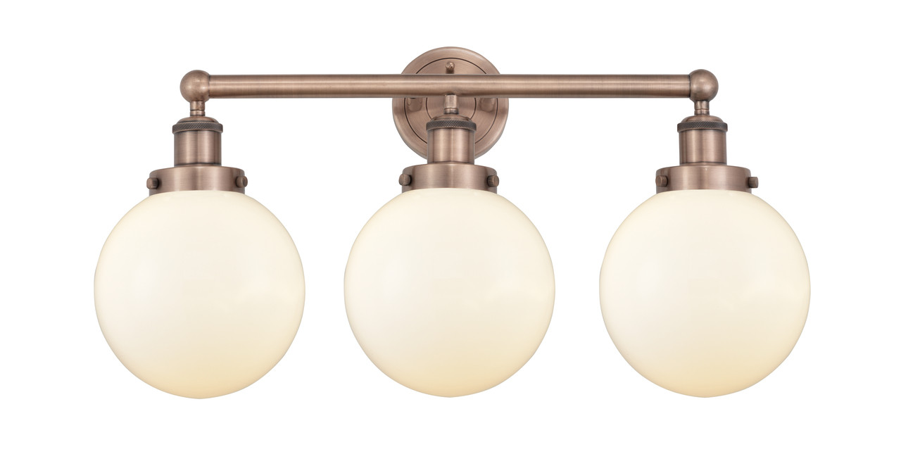 INNOVATIONS 616-3W-AC-G201-8 Beacon 3 24.5 inch Bath Vanity Light Antique Copper