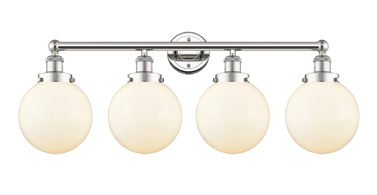 INNOVATIONS 616-4W-PN-G201-8 Beacon 4 33.5 inch Bath Vanity Light Polished Nickel