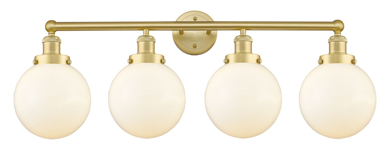 INNOVATIONS 616-4W-SG-G201-8 Beacon 4 33.5 inch Bath Vanity Light Satin Gold