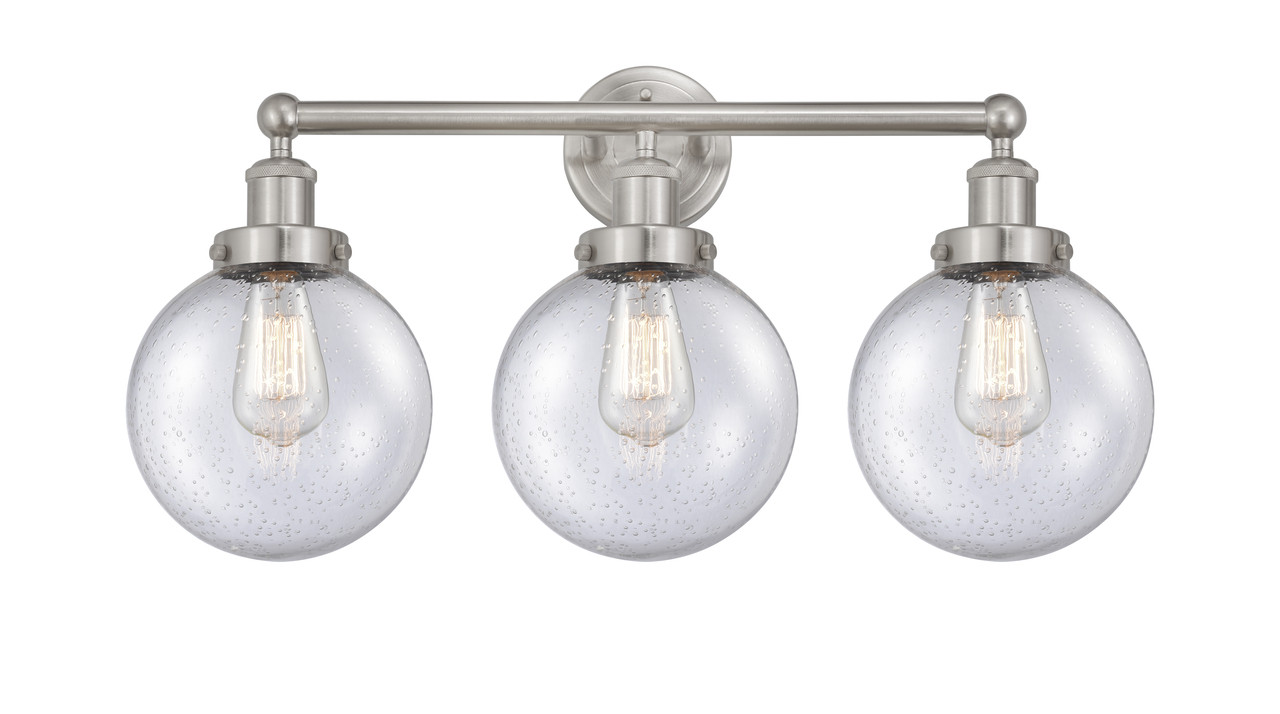 INNOVATIONS 616-3W-SN-G204-8 Beacon 3 Light 24.5 inch Bath Vanity Light Brushed Satin Nickel