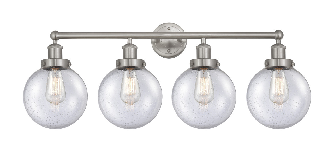 INNOVATIONS 616-4W-SN-G204-8 Beacon 4 Light 33.5 inch Bath Vanity Light Brushed Satin Nickel