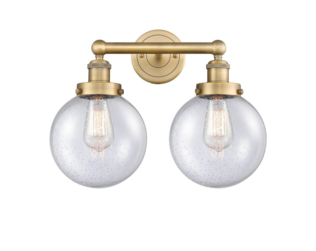 INNOVATIONS 616-2W-BB-G204-8 Beacon 2 15.5 inch Bath Vanity Light Brushed Brass