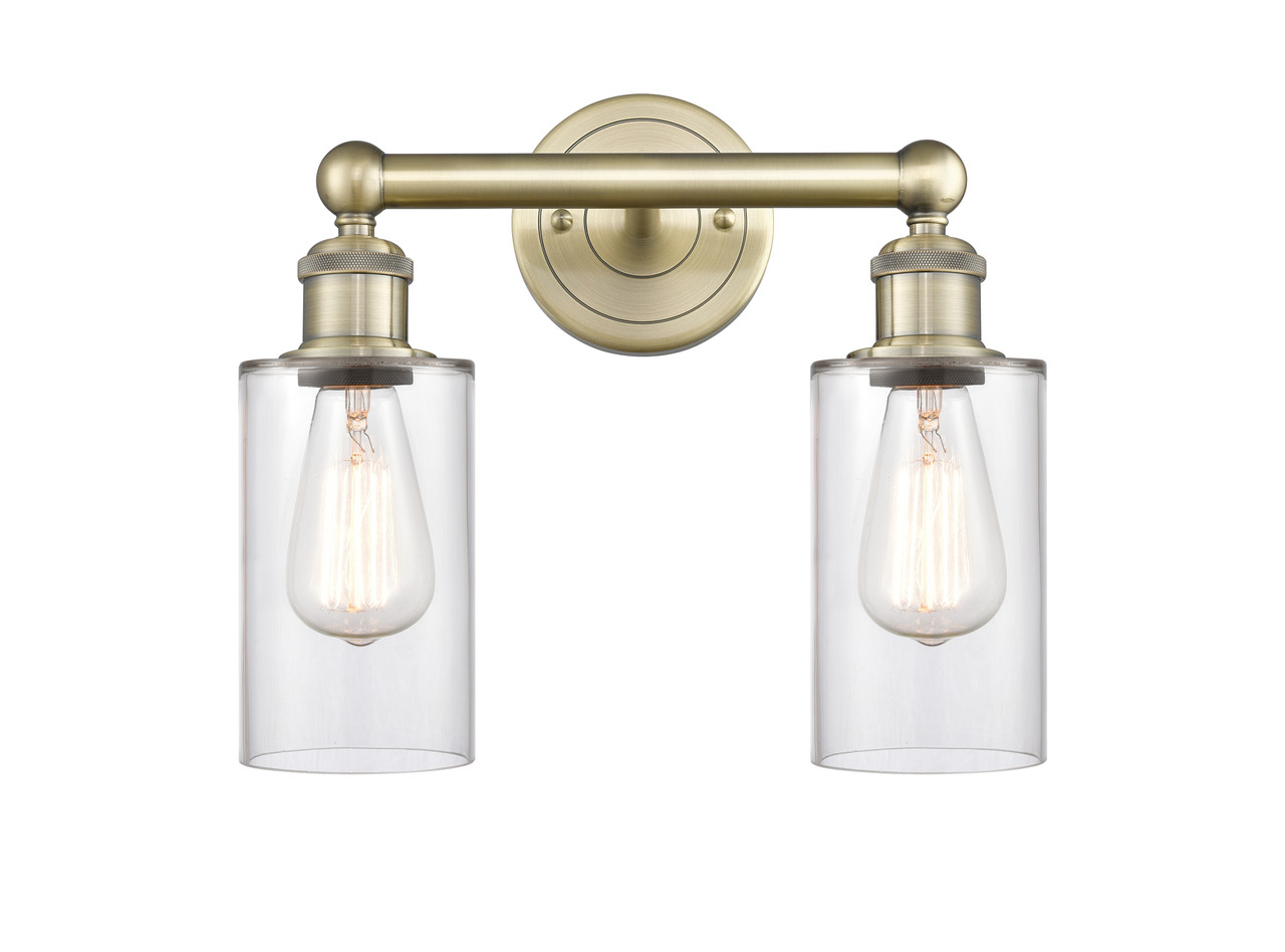 INNOVATIONS 616-2W-AB-G802 Clymer 2 12.875 inch Bath Vanity Light Antique Brass