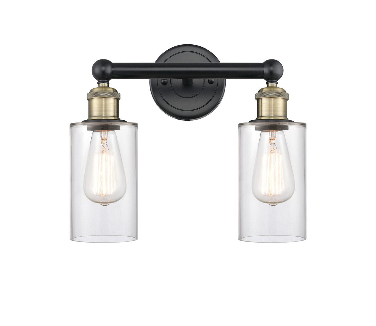 INNOVATIONS 616-2W-BAB-G802 Clymer 2 12.875 inch Bath Vanity Light Black Antique Brass