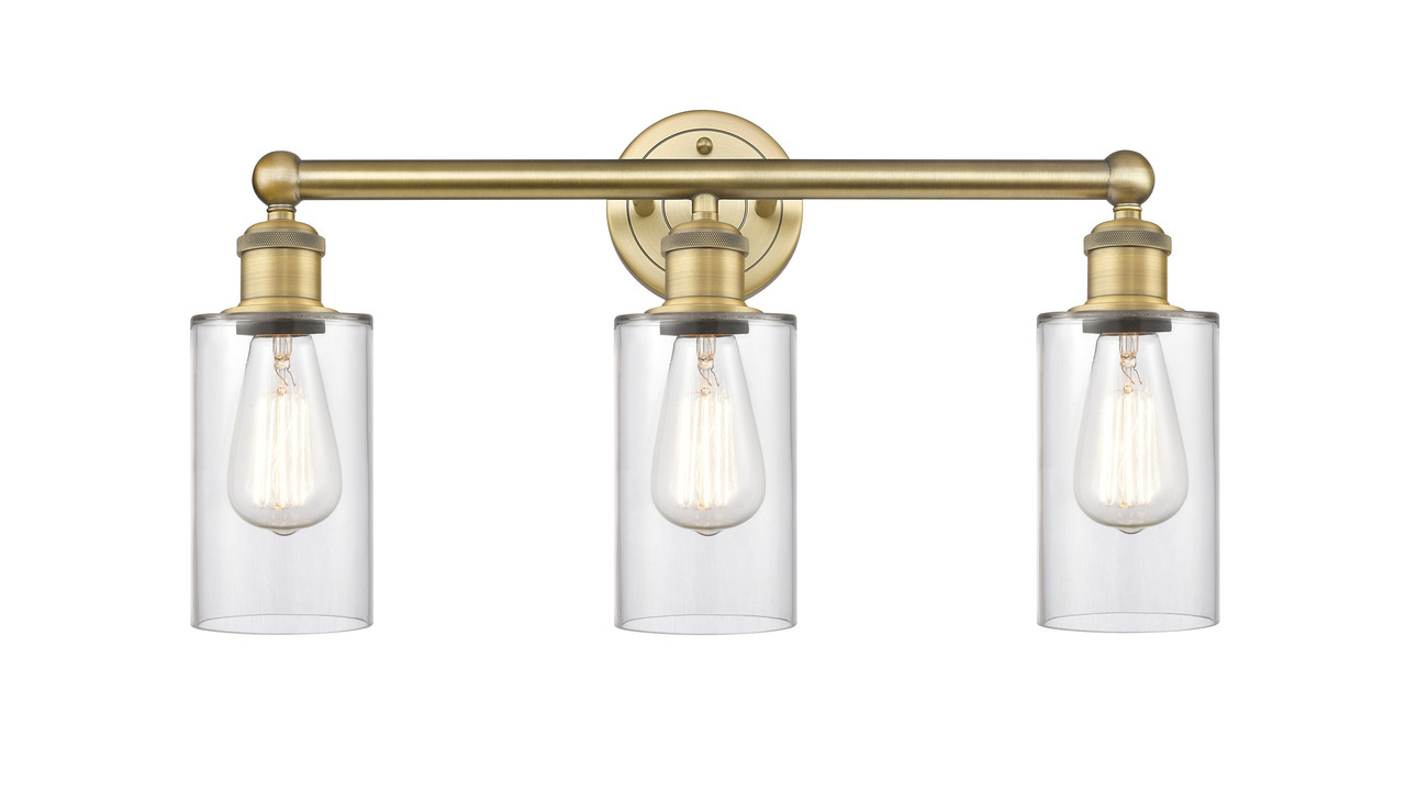 INNOVATIONS 616-3W-BB-G802 Clymer 3 21.875 inch Bath Vanity Light Brushed Brass
