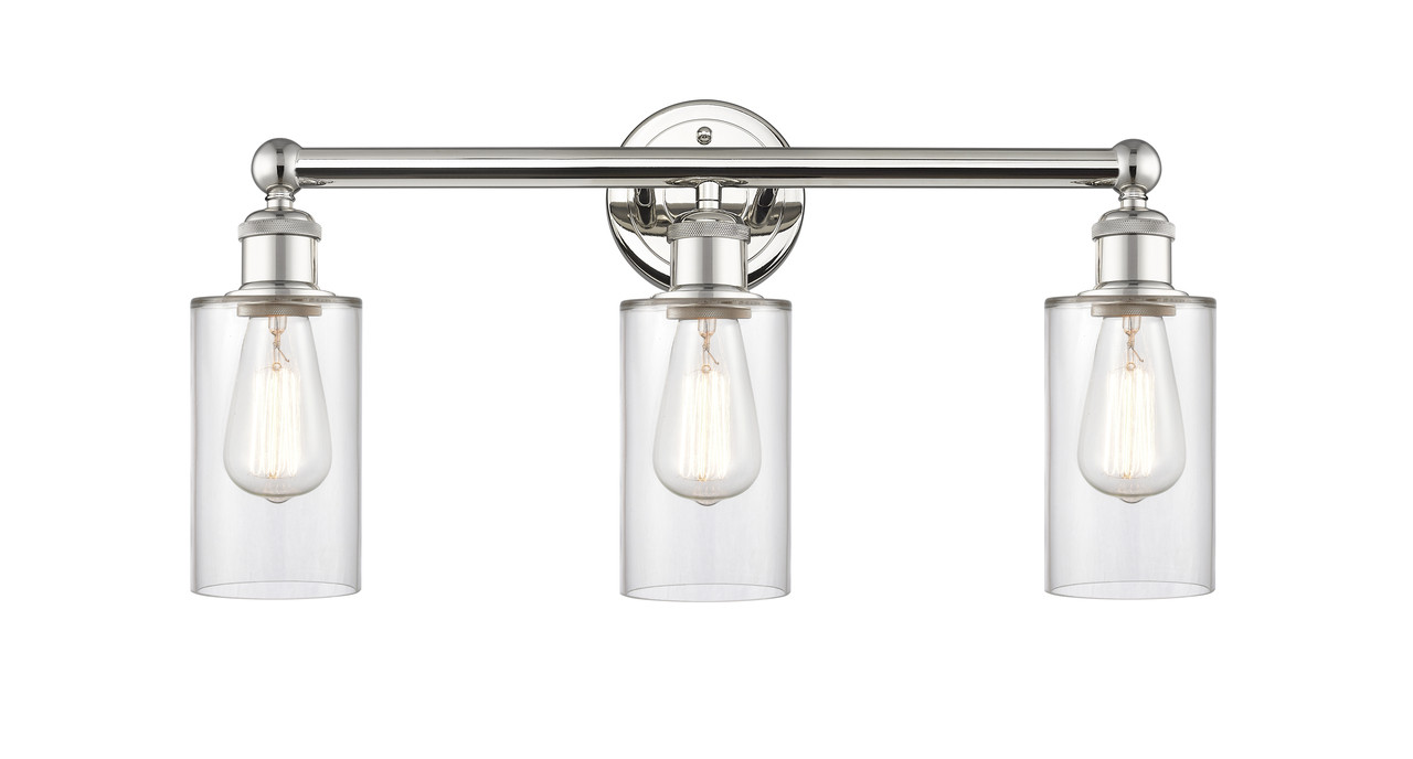 INNOVATIONS 616-3W-PN-G802 Clymer 3 21.875 inch Bath Vanity Light Polished Nickel